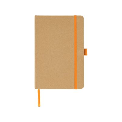 Блокнот A5 Sevilia Color, твердая обложка из крафта, 80 листов, цветной срез и форзац, натуральный/оранжевый-3