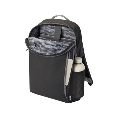 Водонепроницаемый рюкзак Aqua для ноутбука с диагональю экрана 15 дюймов, сплошной черный-4