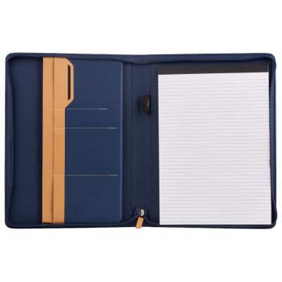 Портфолио А4 из RPET на молнии Harvey, 40 л FSC бумаги, синий-10