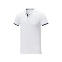 Morgan Двухцветное мужское поло с коротким рукавом , белый