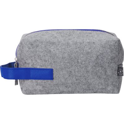 Органайзер для электроники и проводов Felt из RPET-фетра с ручкой, серый с синим-5