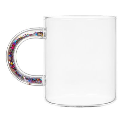 Стеклянная кружка с блестками в ручке Feria-2