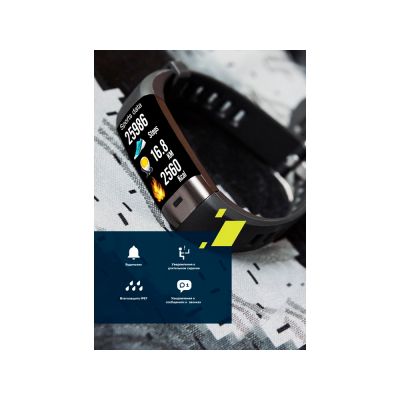 Фитнес-браслет с виртуальным тренером и измерением ЭКГ Canyon Smart Coach SB-75, IP67, черный-9