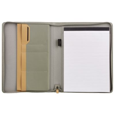 Портфолио А4 из RPET на молнии Harvey, 40 л FSC бумаги, серый-10