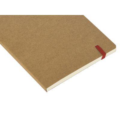 Блокнот Sevilia Soft, гибкая обложка из крафта A5, 80 листов, крафтовый/красный-3