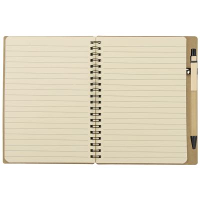 Блокнот Дейзи с ручкой, крафт/черный-4