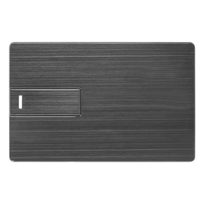 Флеш-карта USB 2.0 16 Gb в виде металлической карты Card Metal, темно-серый-2