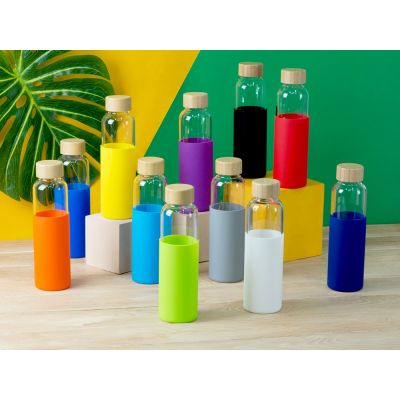 Бутылка для воды стеклянная Refine, в чехле, 550 мл, черный-15