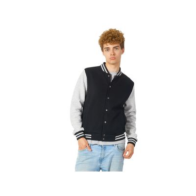 Бомбер Oxford, черный/серый меланж, унисекс-1