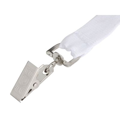 Ланъярд из RPET с клипом, белый-1