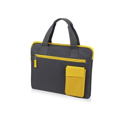 Конференц сумка Session, серый/желтый-0