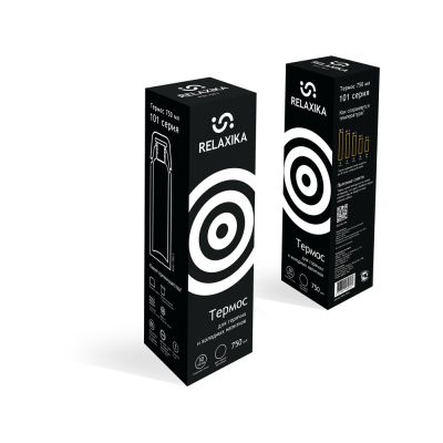 Термос Relaxika 101 (0,75 литра), черный (без лого)-12