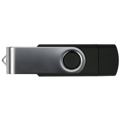 USB3.0/USB Type-C флешка на 32 Гб Квебек C, черный-3