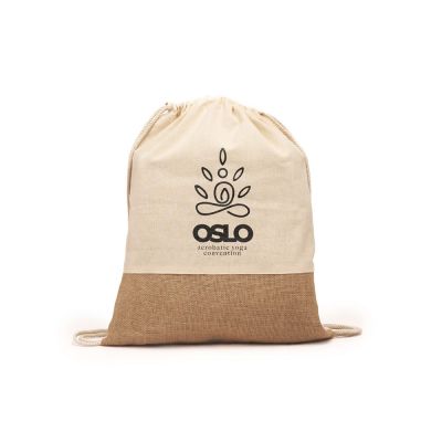 Рюкзак-мешок WILKES из хлопка и джута, бежевый-2