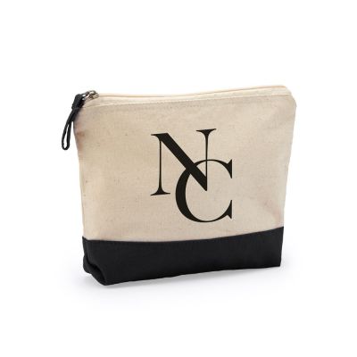 Косметичка DOEL из хлопка плотностью 280 г/м2, бежевый/черный-1