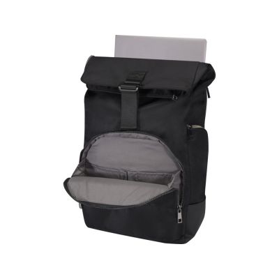 Рюкзак Rhine 15 GRS со сворачивающимся верхом на 18 л из материала, переработанного по стандарту GRS, сплошной черный-4