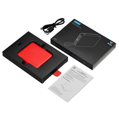 Внешний аккумулятор со встроенным кабелем USB-C Дэнси, 5000 мАч, красный-5