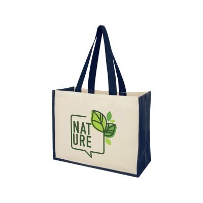 Сумка-тоут Varai для покупок из холщового хлопка и джута (плотность 320 г/м2), темно-синий-3