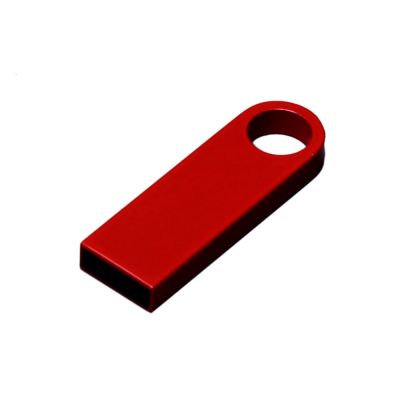 USB 2.0-флешка на 16 Гб с мини чипом и круглым отверстием, красный-0
