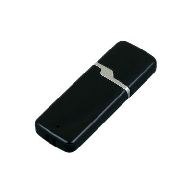Флешка промо прямоугольной формы c оригинальным колпачком, 64 Гб, черный-0