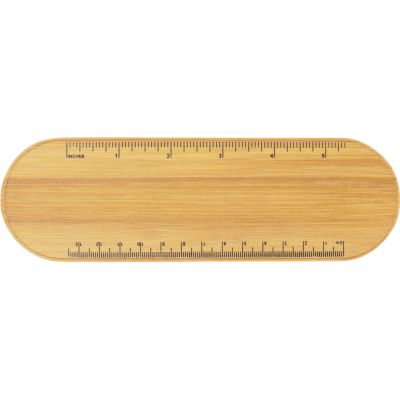 Пенал с линейкой и подставкой для телефона из бамбука Haruki, серый-6