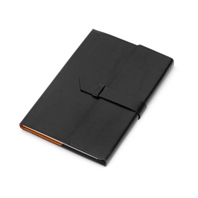 Бизнес-блокнот А5 с клапаном Fabrizio с ручкой, черный-2