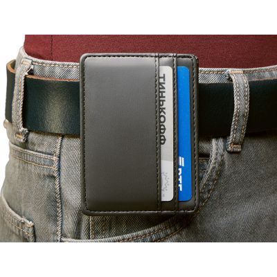 Картхолдер для двух карт и наличных денег с зажимом Crave, черный-6