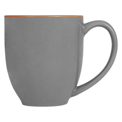 Кружка керамическая Gracy 450мл, серый/оранжевый-2