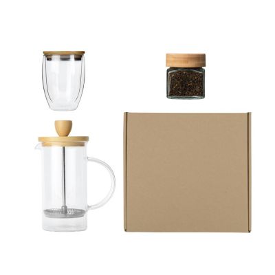 Подарочный набор с френчпрессом, стаканом и чаем-0