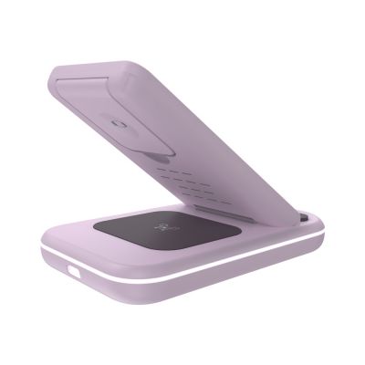 Беспроводное зарядное устройство 3-в-1 CANYON WS-304 (CNS-WCS304B), 15W, розовый-3