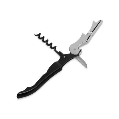 Штопор-открывалка Wine c пластиковой ручкой, серебристый-1