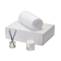 Подарочный набор White light 2.0 с пледом, диффузором, насыпной свечой