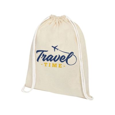 Рюкзак со шнурком Tenes из хлопка плотностью 140 г/м2, natural-2