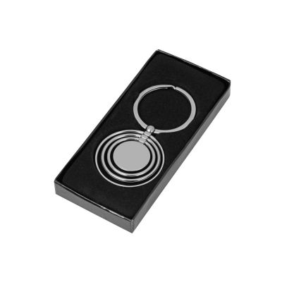 Брелок с 3 кольцами и диском, вращающимися вокруг одной оси, серебристый-3