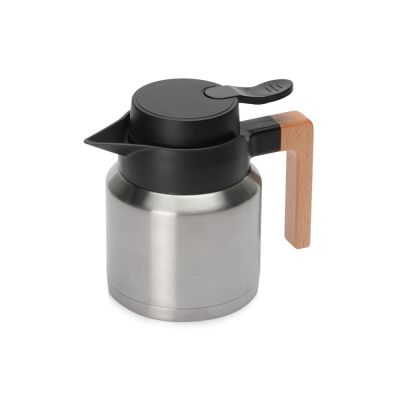 Кофепот с деревянной ручкой, 850 мл, серебристый-1