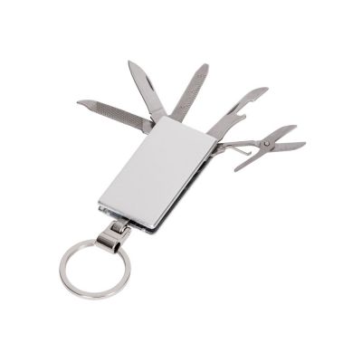 Мультитул-брелок 5-в-1 Badge, серебристый-3