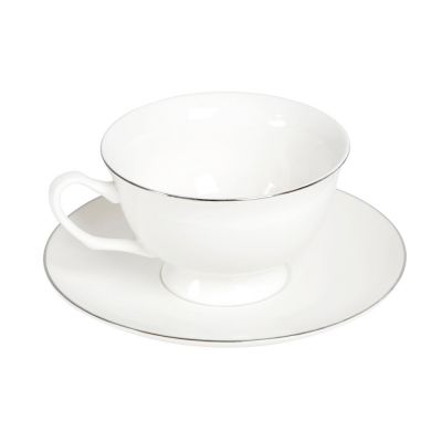 Чайная пара с серебрянной каймой, 200мл-1