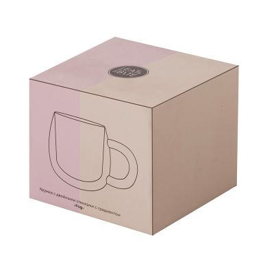 Кружка с двойными стенками с широкой ручкой и градиентным покрытием Fog, черный-5