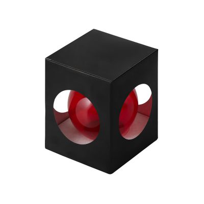 Стеклянный елочный шар Frozi, красный прозрачный, с серебристым колпачком-1