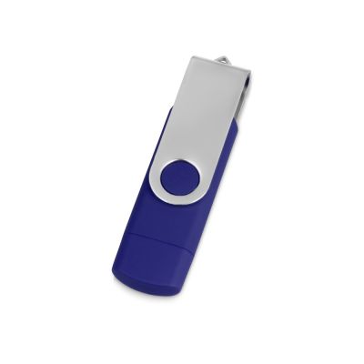 USB/micro USB-флешка 2.0 на 16 Гб Квебек OTG, синий-2