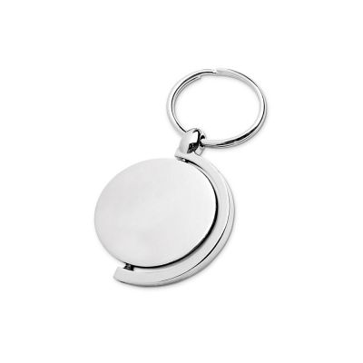 Брелок с глобусом, вращающимся внутри кольца, серебристый-1