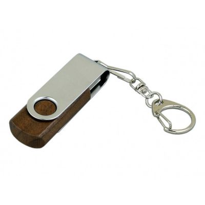 Флешка промо поворотный механизм, 4 Гб, коричневый-0