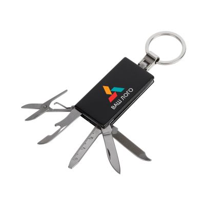 Мультитул-брелок 5-в-1 Badge, черный-2