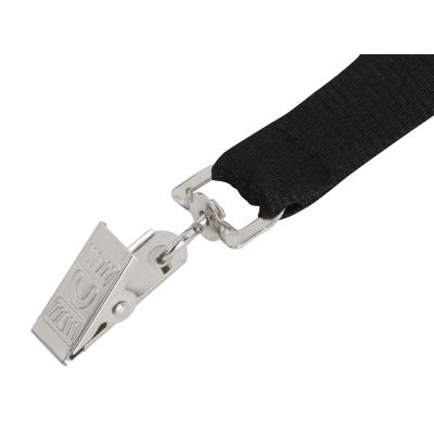Ланъярд из RPET с клипом, черный-1