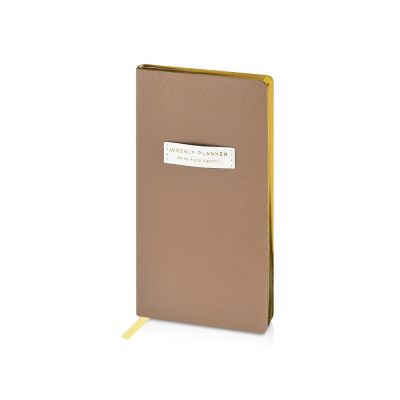 Еженедельник недатированный А6 Total beige с нашивкой, бежевый-0