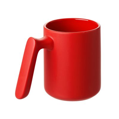Кружка матовая с прямой ручкой Axio, 360 мл, красный-0