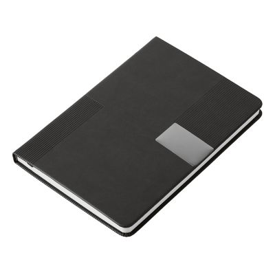 Подарочный набор Tesla с блокнотом А5, ручкой и пауэрбенком на 10 000 mAh, черный-5