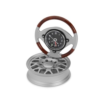 Часы настольные Колесо, серебристый-0