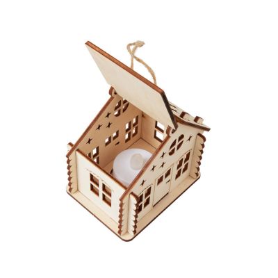 Подвеска с подсветкой домик (с мерцающей свечкой)-6