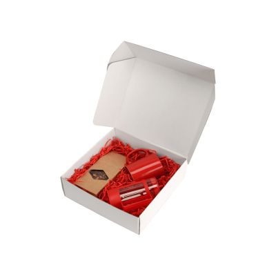 Подарочный набор с чаем, кружкой и френч-прессом Чаепитие, красный-1